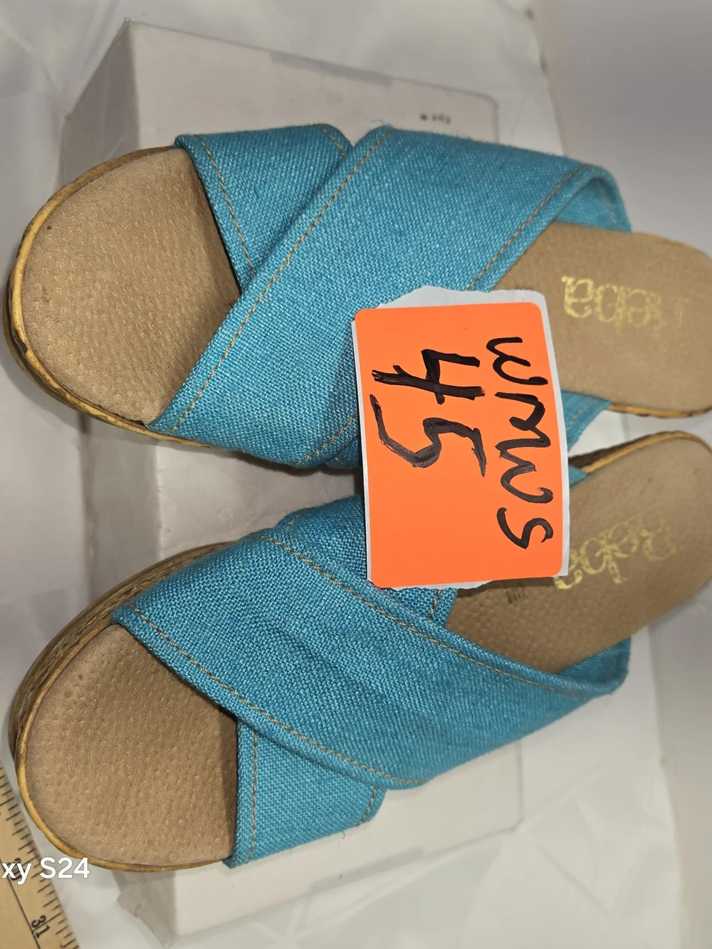 REBA Women’s Turquoise Wedge Slide Sandals - Stylish Summer Comfort SIZE 8
